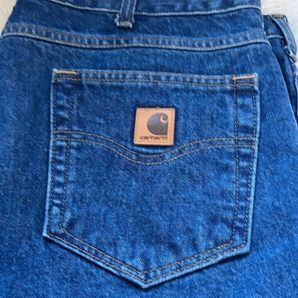 NWT Carhartt Relaxed Fit Tapered Leg Dark Blue Jeans Mens Size 40x30 - Picture 8 of 9